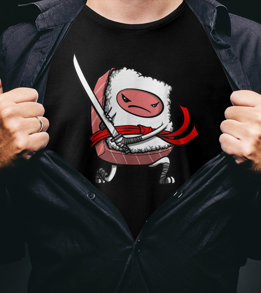 Kawaii Samurai Sushi Ninja Japanese Food T-Shirt
