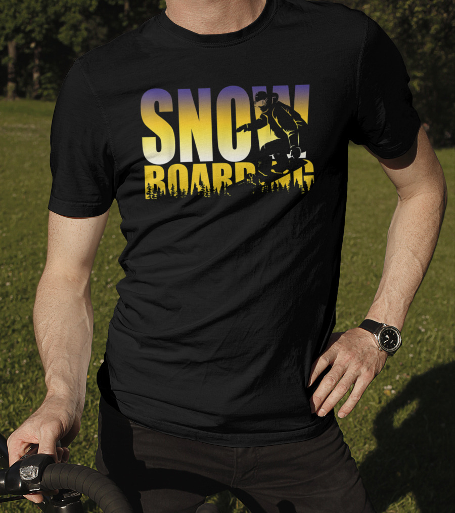 Szy Snowboarding Gnarly Bold Gradient Snowboarder T-Shirt