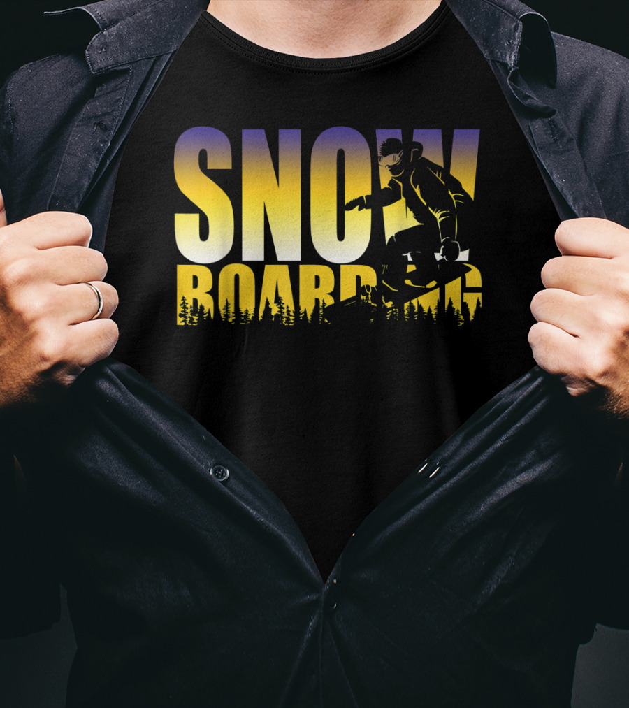 Szy Snowboarding Gnarly Bold Gradient Snowboarder T-Shirt