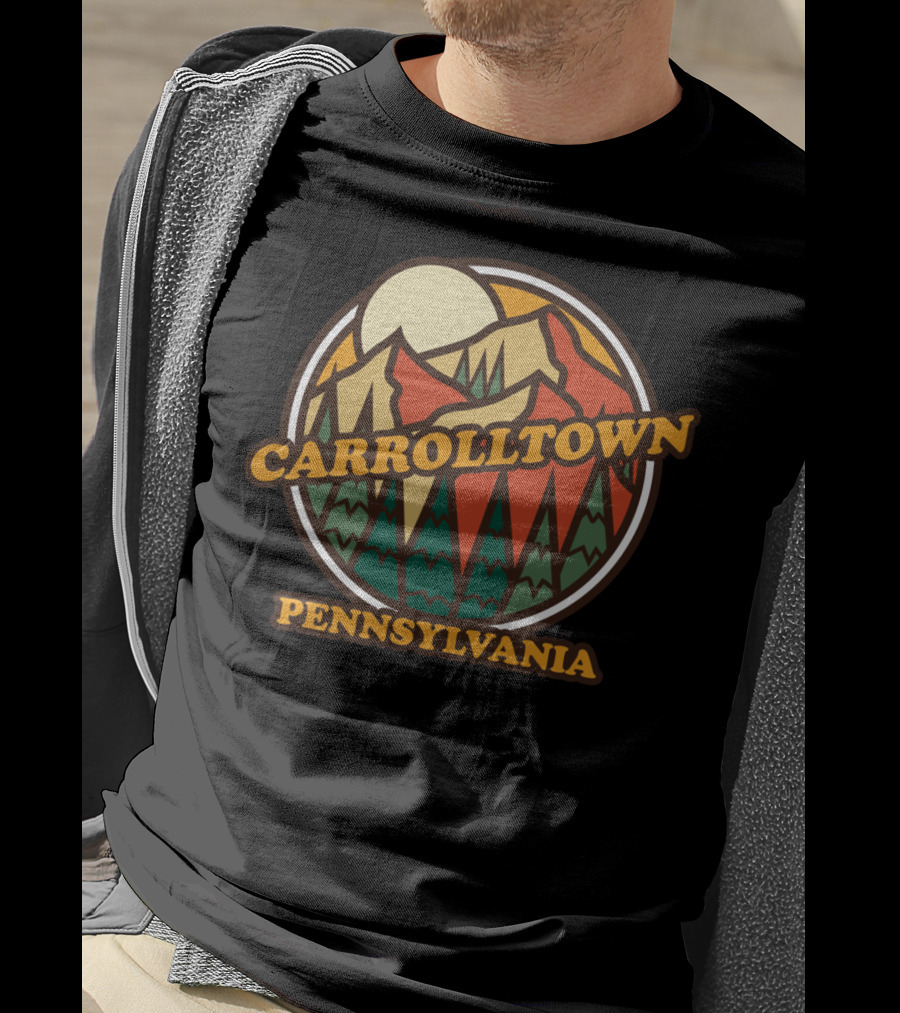 Carrolltown Pennsylvania Vintage Mountain Scene T-Shirt