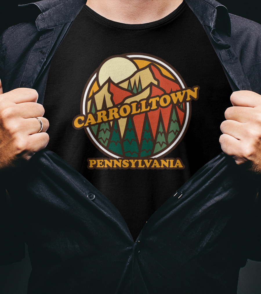Carrolltown Pennsylvania Vintage Mountain Scene T-Shirt