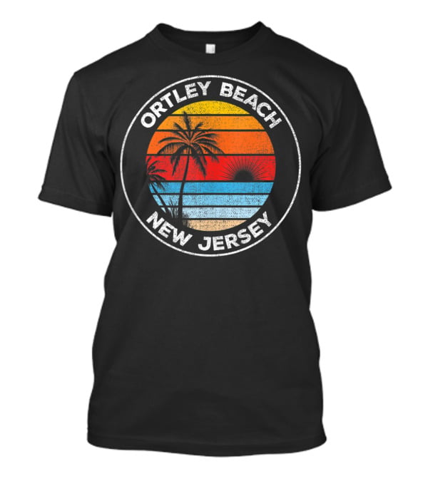 Ortley Beach New Jersey Vintage Sunset Palm Trees Souvenir T-Shirt