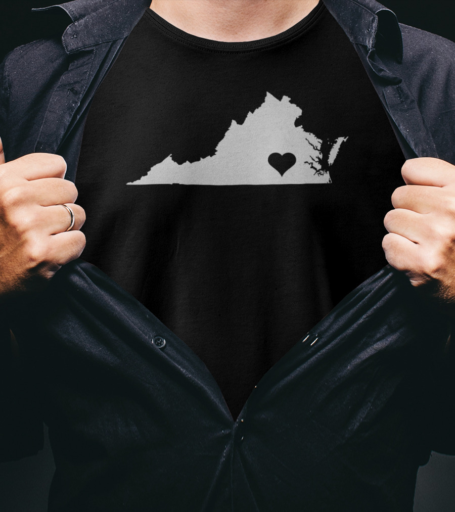 Virginia Love State Map Heart Home T-Shirt