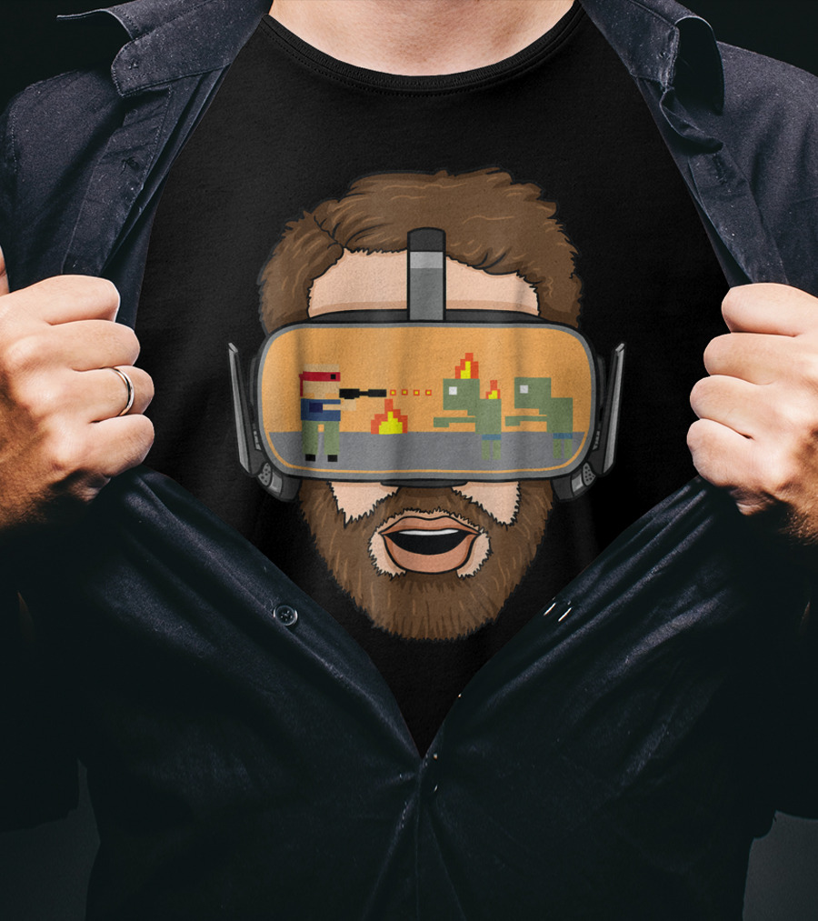 Virtual Reality Pixelated Adventure Inside Headset T-Shirt