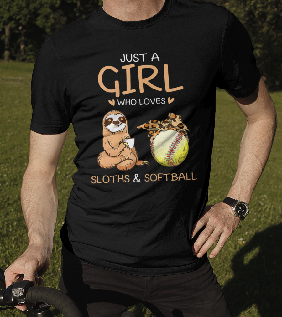 Just A Girl Who Loves Sloths And Softball T-Shirt