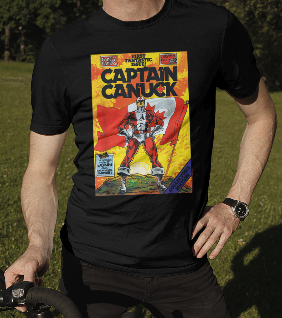 Comely Comix First Fantastic Issue Captain Canuck July 75 No. 1 Collector's Edition T-Shirt