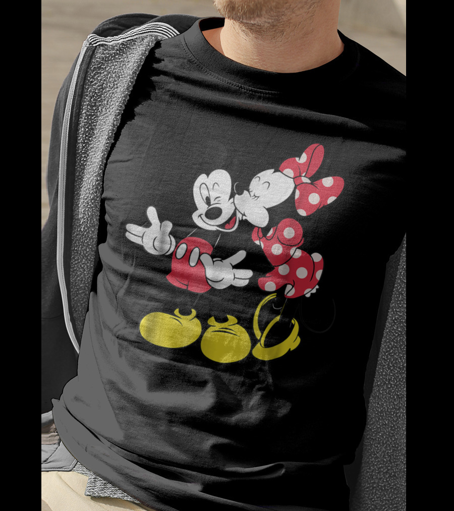 Disney Mickey And Minnie Mouse Classic Love Iconic Duo Bold Colors T-Shirt