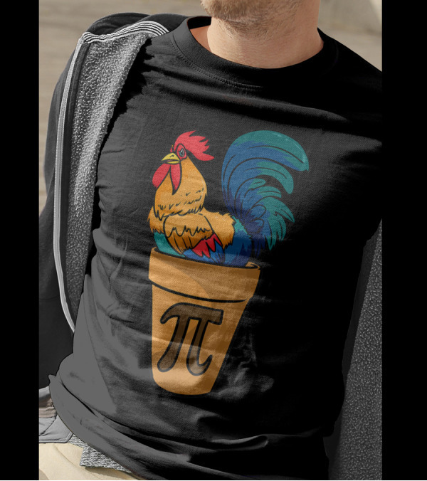 Chicken Pot Pi Funny Math Pi Day Rooster Humor T-Shirt