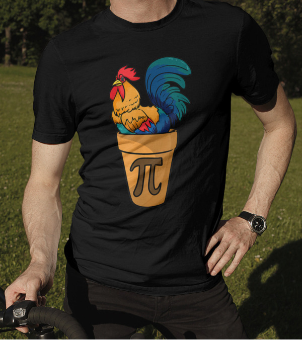 Chicken Pot Pi Funny Math Pi Day Rooster Humor T-Shirt