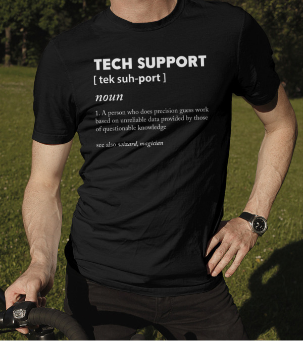 Tech Support Definition Funny Computer Nerd Precision Guess Work Wizard Magician T-Shirt