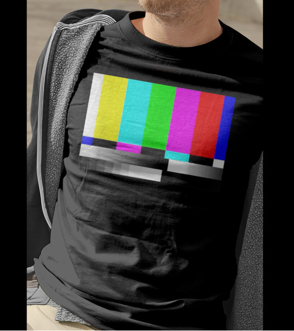 80's Vintage TV Static Color Bar Error T-Shirt