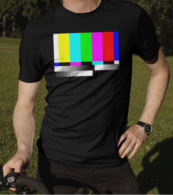 80's Vintage TV Static Color Bar Error T-Shirt