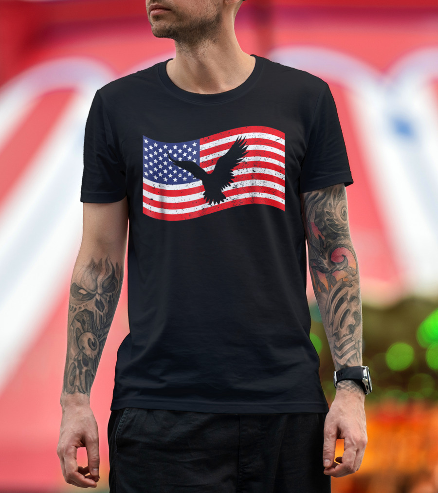 American Flag Eagle 4th July Men T-Shirt