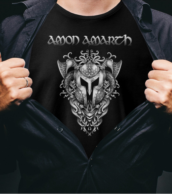 Amon Amarth Viking Helmet And Axes Armor T-Shirt