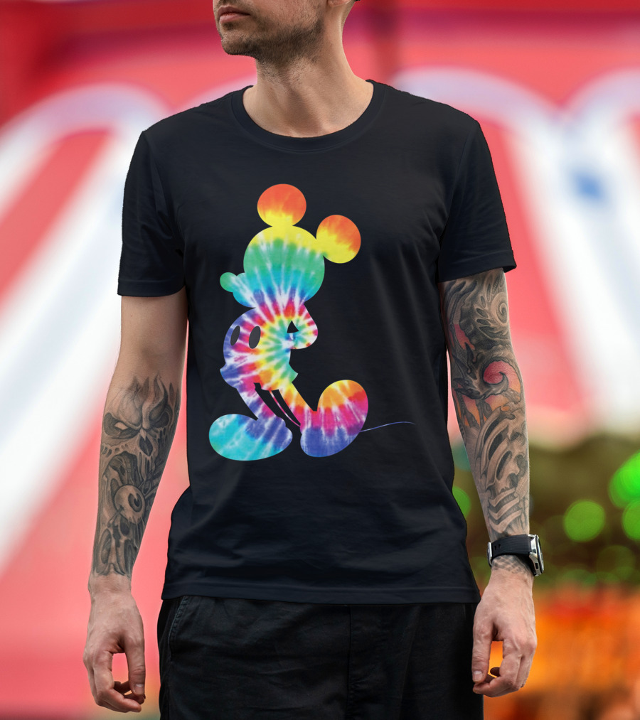 Disney Mickey Mouse Psychedelic Rainbow Tie Dye T-Shirt
