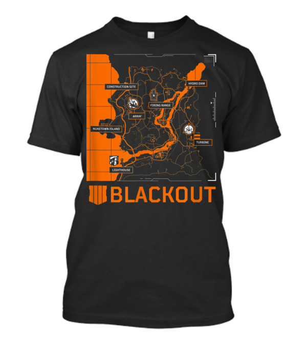 Blackout Map Call Of Duty Black Ops 4 Nuketown Island Hydro Dam Firing Range T-Shirt