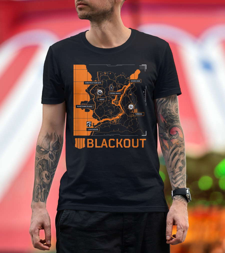 Blackout Map Call of Duty Black Ops 4 Nuketown Island Hydro Dam Firing Range T-Shirt
