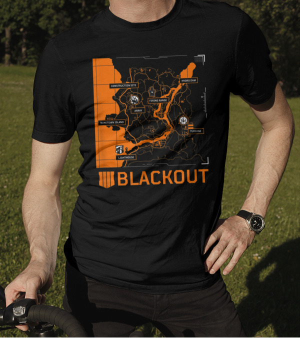 Blackout Map Call Of Duty Black Ops 4 Nuketown Island Hydro Dam Firing Range T-Shirt