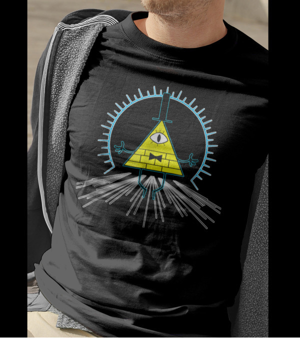 Glowing Bill Cipher Radiates Gravity Falls Mystery T-Shirt