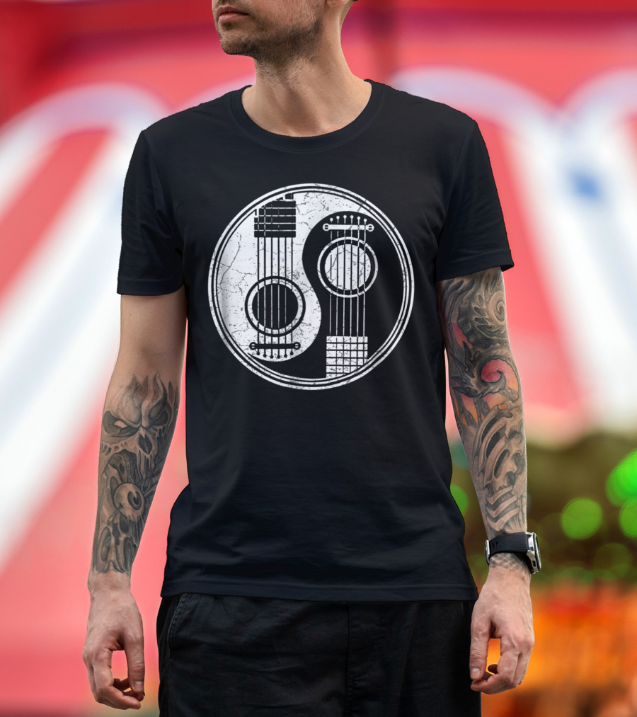 Guitar Yin Yang Pick Strings T-Shirt