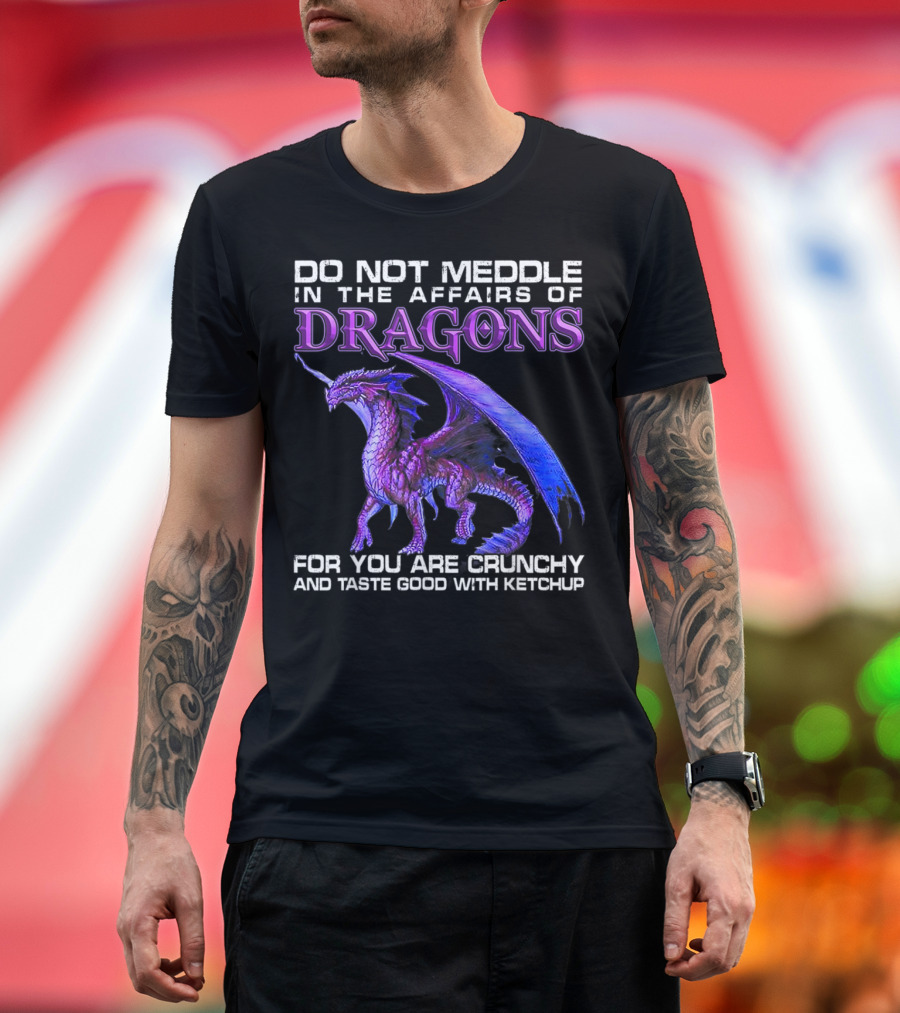 DO NOT MEDDLE IN THE AFFAIRS OF DRAGONS FOR YOU ARE CRUNCHY AND TASTE GOOD WITH KETCHUP T-Shirt