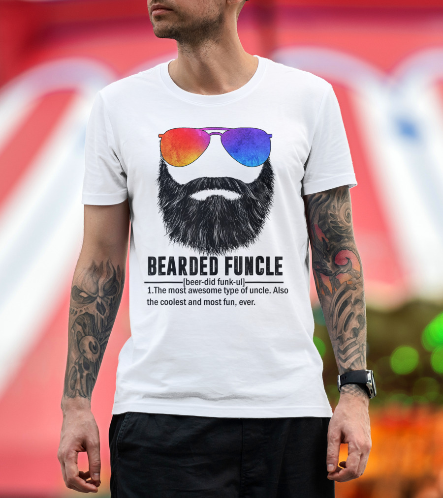 Bearded Funcle Most Awesome Coolest Fun Uncle Ever T-Shirt