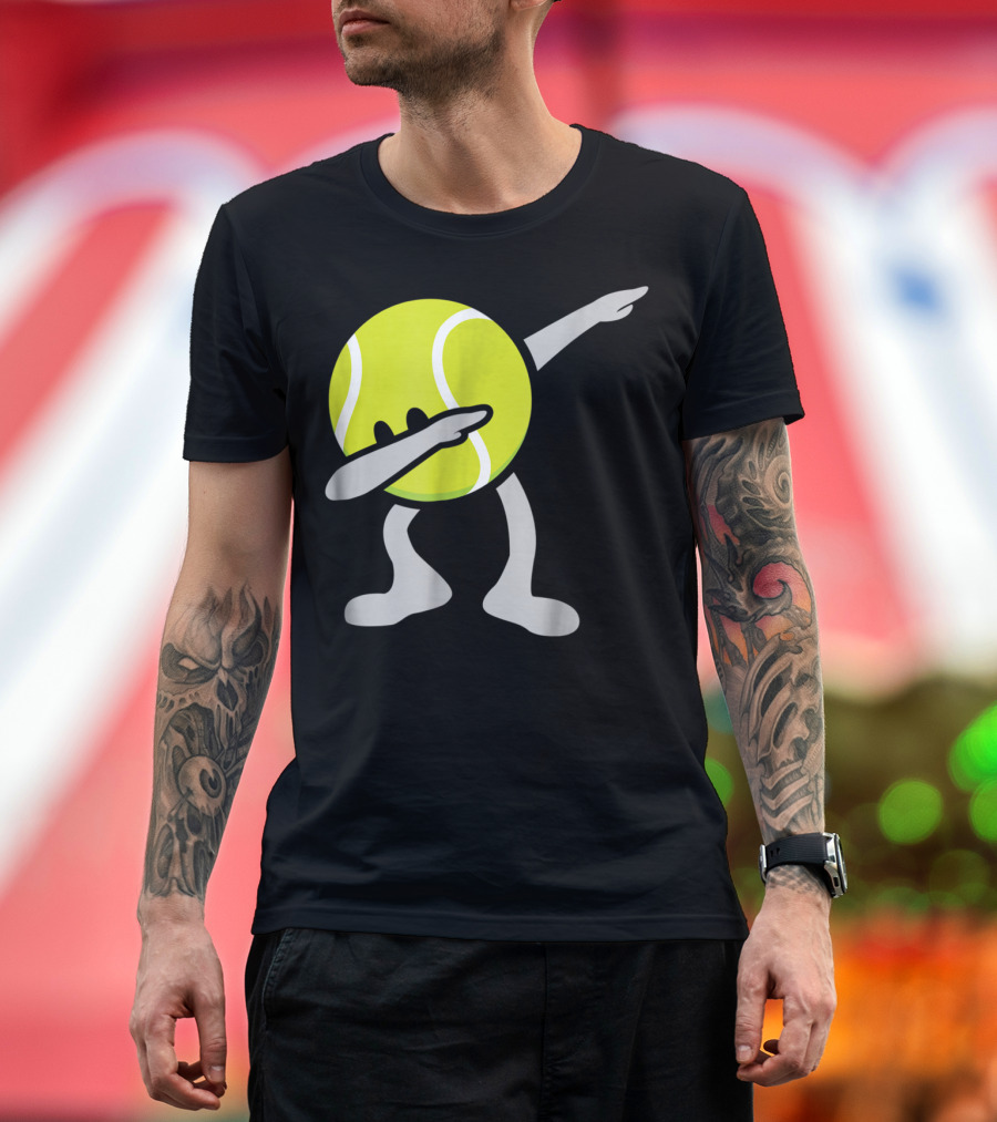 Funny Dabbing Tennis Ball Cartoon T-Shirt