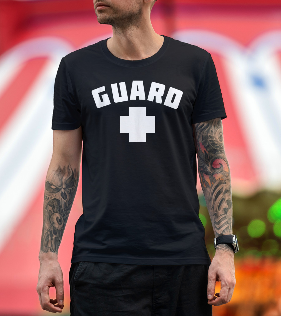 Guard Lifeguard Worker Uniform Costume Tank Cross T-Shirt