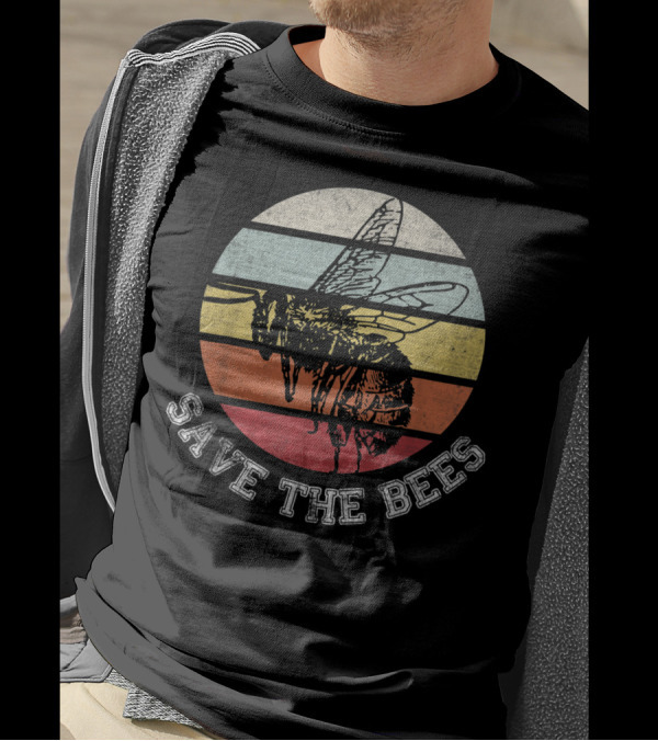 Distressed Save The Bees Retro Beekeeper Lovers T-Shirt