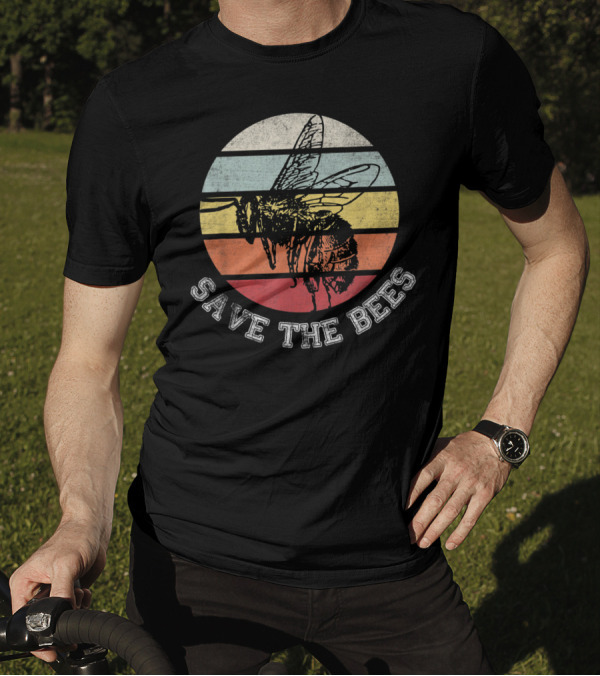 Distressed Save The Bees Retro Beekeeper Lovers T-Shirt