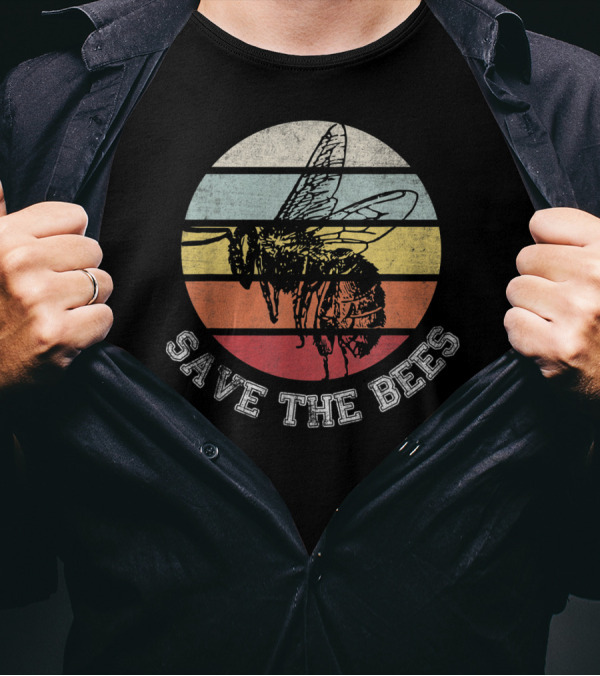 Distressed Save The Bees Retro Beekeeper Lovers T-Shirt