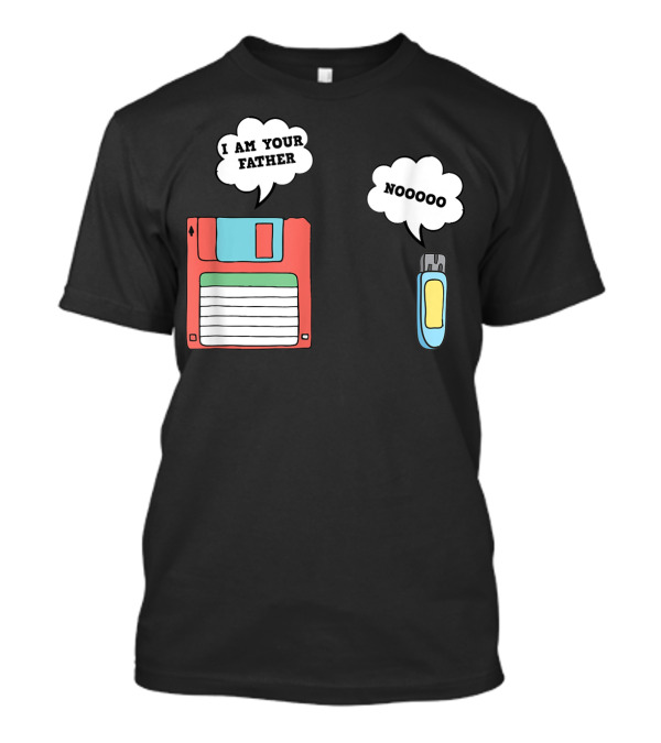 Nerdy Father Floppy Disk I Am Your Father Flash Drive Noooo Computer Geek T-Shirt