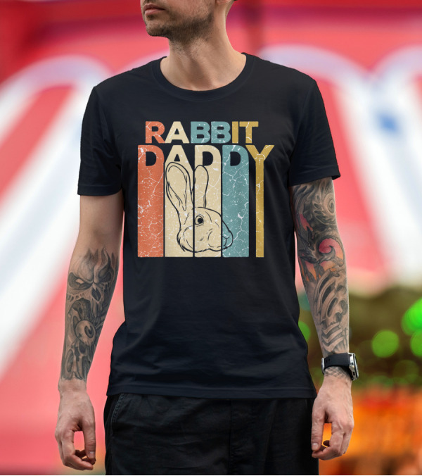 Premium T-Shirt: Rabbit Daddy Retro Bunny Father's T-Shirt Rabbit Daddy Retro Bunny Father's T-Shirt