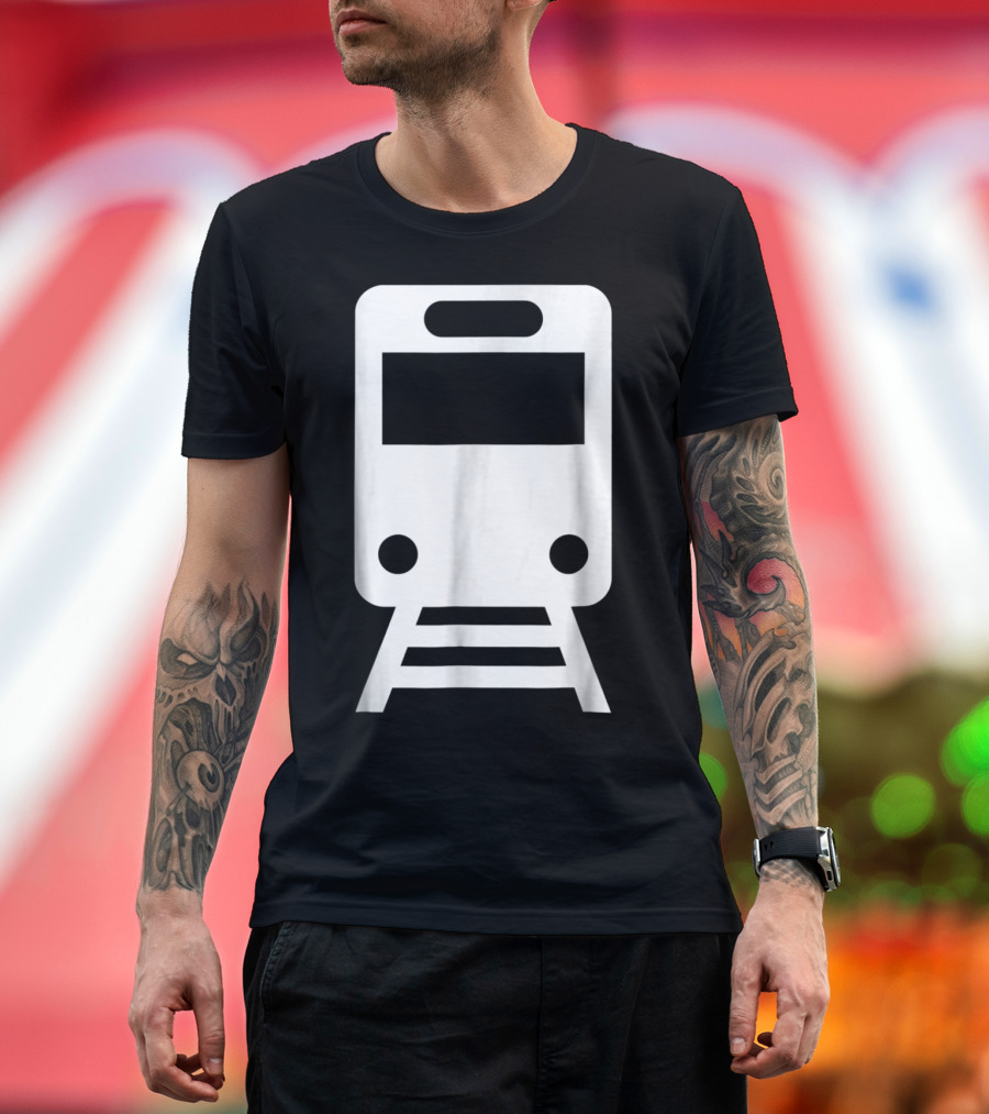 Train Symbol Icon in White T-Shirt