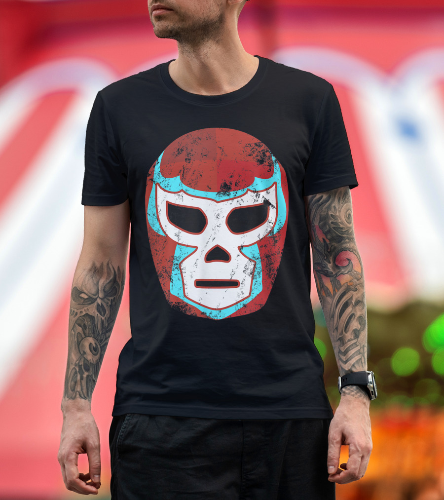 Wrestling Lucha Libre Luchador Mask Throwback Retro Iconic Mask T-Shirt