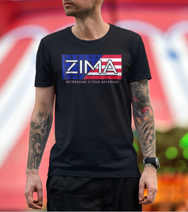Premium T-Shirt: Zima Refreshing Citrus Beverage Flag T-Shirt Zima Refreshing Citrus Beverage Flag T-Shirt