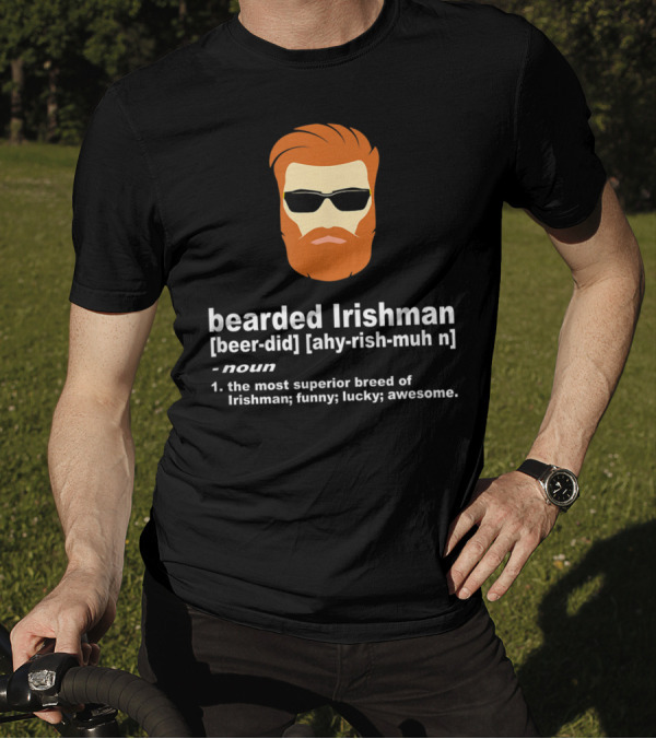 Bearded Irishman Definition With Copper Red Beard And Sunglasses T-Shirt