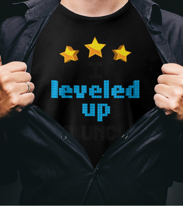 I Leveled Up To Uncle Cute Future Gamer With Stars T-Shirt