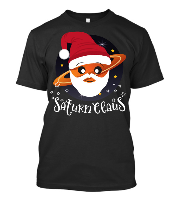Saturn Claus Santa Hat Space Science Planet Stars T-Shirt