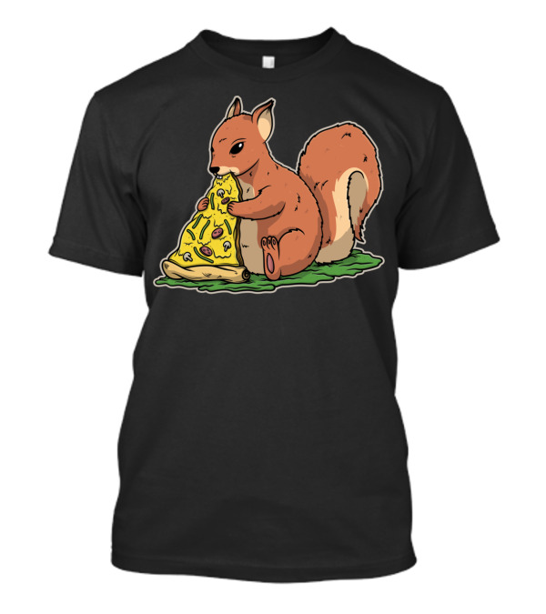 Squirrel Devouring Gooey Garbage Pizza Slice T-Shirt
