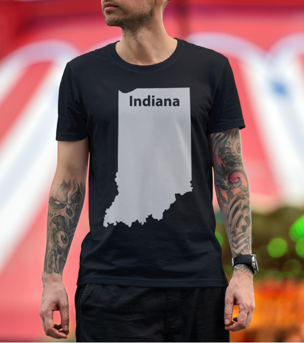Premium T-Shirt: Indiana Map Home State Indiana T-Shirt Indiana Map Home State Indiana T-Shirt