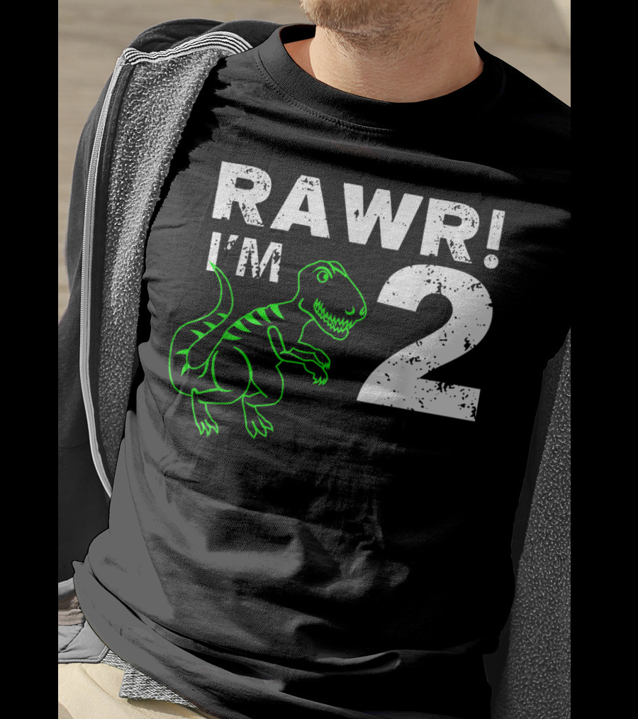 RAWR I'm 2 Dinosaur 2nd Birthday T-Shirt