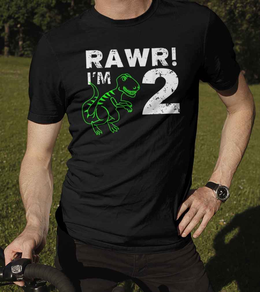 RAWR I'm 2 Dinosaur 2nd Birthday T-Shirt