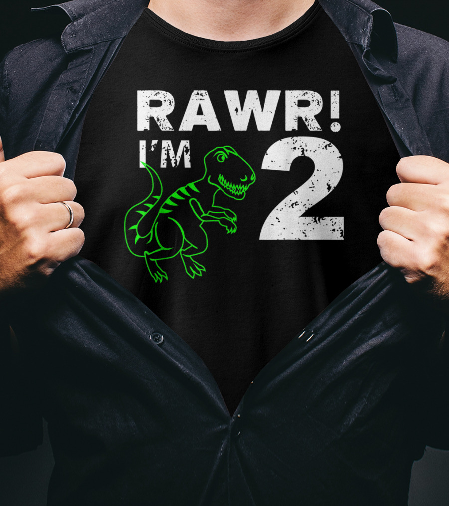 RAWR I'm 2 Dinosaur 2nd Birthday T-Shirt
