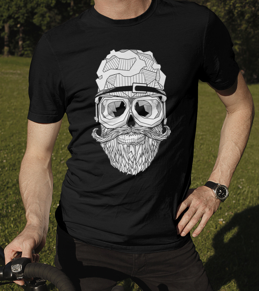 Arson Aesthetic Memoriae Skull Beard Geometric Glasses T-Shirt