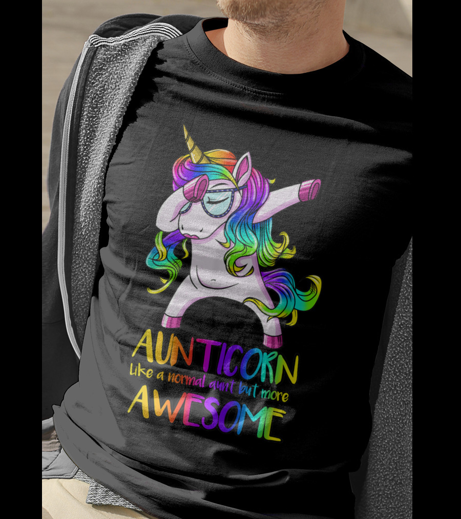 Aunticorn Like A Normal Aunt But More Awesome Unicorn Dab Dance T-Shirt