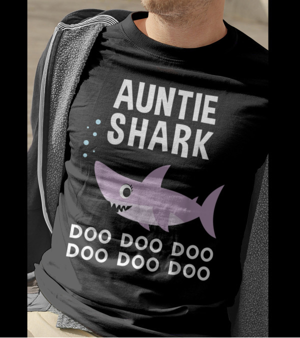 Auntie Shark Doo Doo Doo Matching Family Pajamas T-Shirt
