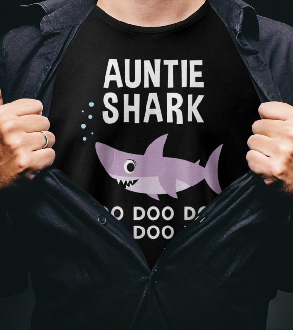 Auntie Shark Doo Doo Doo Matching Family Pajamas T-Shirt