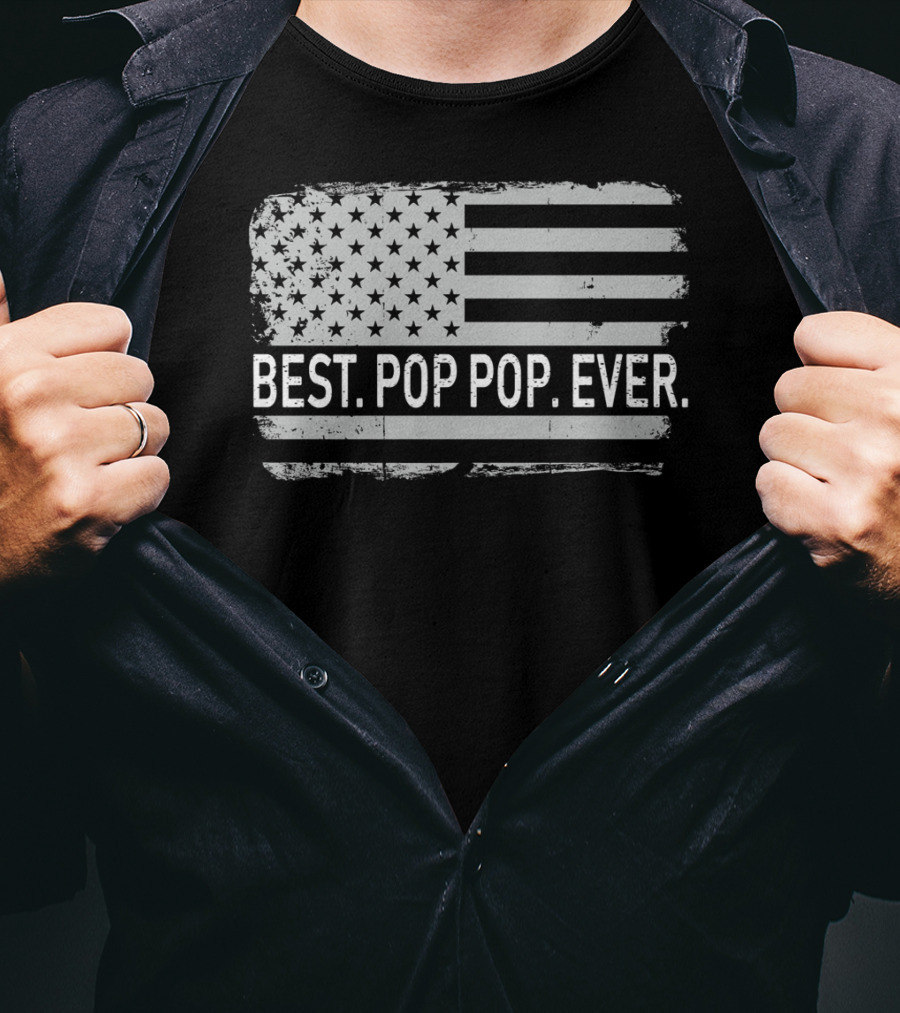 Best Pop Pop Ever Vintage American Flag T-Shirt