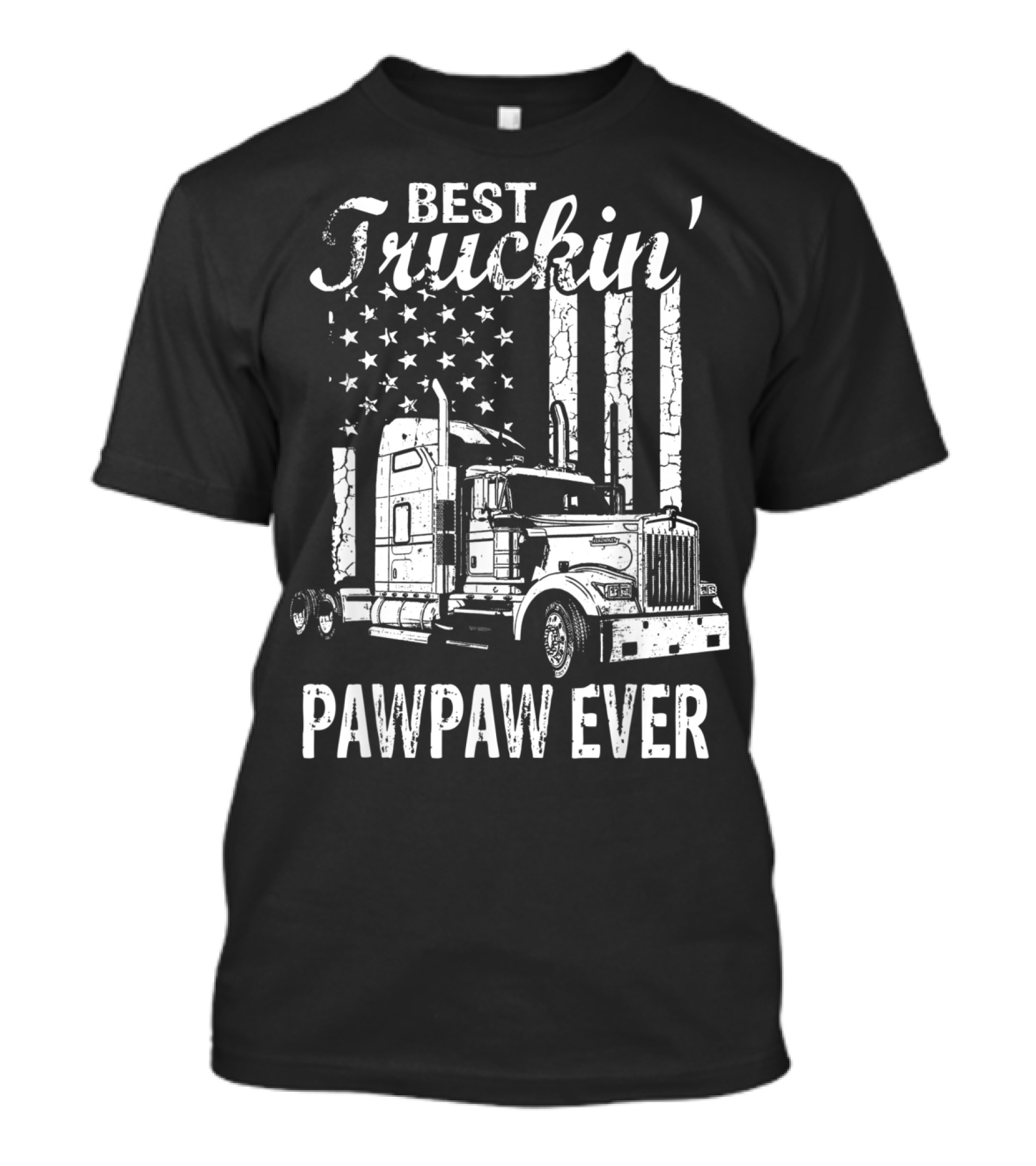 Best Truckin' Pawpaw Ever American Flag Truck T-Shirt
